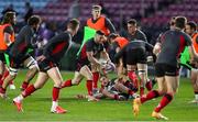 4 April 2021; John Cooney of Ulster during the warm up before the European Rugby Challenge Cup Round of 16 match between Harlequins and Ulster at The Twickenham Stoop in London, England. Photo by Matt Impey/Sportsfile