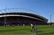 3 April 2021; A general view of action in an empty stadium during the Heineken Champions Cup Round of 16 match between Munster and Toulouse at Thomond Park in Limerick. Photo by Ramsey Cardy/Sportsfile