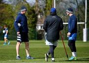 5 April 2021; Head coach Leo Cullen, left, backs coach Felipe Contepomi, centre, and Jonathan Sexton during Leinster Rugby squad training at UCD in Dublin. Photo by Ramsey Cardy/Sportsfile