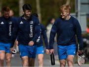 5 April 2021; Harry Byrne, left, and Tommy O'Brien during Leinster Rugby squad training at UCD in Dublin. Photo by Ramsey Cardy/Sportsfile