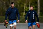 5 April 2021; James Ryan, left, and Seán Cronin during Leinster Rugby squad training at UCD in Dublin. Photo by Ramsey Cardy/Sportsfile