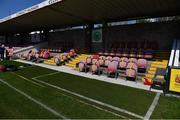 3 April 2021; A view of the new dugout area before the SSE Airtricity Women's National League match between Cork City and Shelbourne at Turners Cross in Cork. Photo by Eóin Noonan/Sportsfile