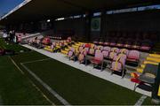 3 April 2021; A view of the new dugout area before the SSE Airtricity Women's National League match between Cork City and Shelbourne at Turners Cross in Cork. Photo by Eóin Noonan/Sportsfile