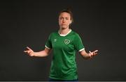6 April 2021; Claire O'Riordan during a Republic of Ireland Women portrait session at the Castleknock Hotel in Dublin. Photo by Stephen McCarthy/Sportsfile