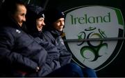 5 April 2021; Ruesha Littlejohn, right, alongside Grace Moloney, centre, and Niamh Farrelly during a Republic of Ireland WNT training session at FAI National Training Centre in Dublin. Photo by David Fitzgerald/Sportsfile