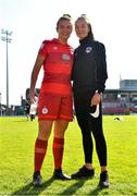 3 April 2021; Saoirse Noonan of Shelbourne with her sister and Cork City womens under 19 player Aoibhe following the SSE Airtricity Women's National League match between Cork City and Shelbourne at Turners Cross in Cork. Photo by Eóin Noonan/Sportsfile