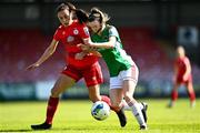 3 April 2021; Shaunagh McCarthy of Cork City in action against Jess Ziu of Shelbourne during the SSE Airtricity Women's National League match between Cork City and Shelbourne at Turners Cross in Cork. Photo by Eóin Noonan/Sportsfile