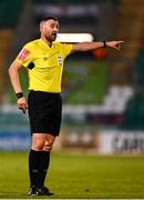 2 April 2021; Referee Paul McLaughlin during the SSE Airtricity League Premier Division match between Shamrock Rovers and Dundalk at Tallaght Stadium in Dublin. Photo by Eóin Noonan/Sportsfile