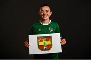 6 April 2021; Katie McCabe shows support for her local club, Kilnamanagh A.F.C, as part of the roll-out of the UEFA C Coaching Licence for Grassroots clubs during a Republic of Ireland WNT features session at Castleknock Hotel in Dublin. Photo by David Fitzgerald/Sportsfile