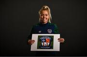 6 April 2021; Denise O'Sullivan shows support for her local club, Wilton United FC, as part of the roll-out of the UEFA C Coaching Licence for Grassroots clubs during a Republic of Ireland WNT features session at Castleknock Hotel in Dublin. Photo by David Fitzgerald/Sportsfile