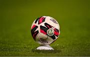 2 April 2021; A football during the SSE Airtricity League Premier Division match between Shamrock Rovers and Dundalk at Tallaght Stadium in Dublin. Photo by Eóin Noonan/Sportsfile