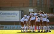 3 April 2021; Bohemians players huddle prior to the SSE Airtricity League Premier Division match between Bohemians and St Patrick's Athletic at Dalymount Park in Dublin. Photo by Harry Murphy/Sportsfile