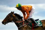 5 April 2021; Behind The Wall, with Conor Maxwell up, during the Rathbarry & Glenview Studs Juvenile Hurdle during day three of the Fairyhouse Easter Festival at the Fairyhouse Racecourse in Ratoath, Meath. Photo by Harry Murphy/Sportsfile