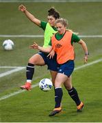 7 April 2021; Keeva Keenan, left, and Ellen Molloy during a Republic of Ireland training session at Tallaght Stadium in Dublin. Photo by Stephen McCarthy/Sportsfile