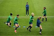 7 April 2021; Manager Vera Pauw watches her players warm-up during a Republic of Ireland training session at Tallaght Stadium in Dublin. Photo by Stephen McCarthy/Sportsfile
