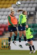 7 April 2021; Lilly Agg, left, and Ruesha Littlejohn during a Republic of Ireland training session at Tallaght Stadium in Dublin. Photo by Stephen McCarthy/Sportsfile