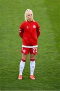 8 April 2021; Sofie Svava of Denmark before the women's international friendly match between Republic of Ireland and Denmark at Tallaght Stadium in Dublin. Photo by Eóin Noonan/Sportsfile