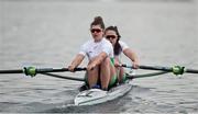 9 April 2021; Monika Dukarska, left, and Aileen Crowley of Ireland during the Women’s Pair heat event during day one of the 2021 European Rowing Championships in Varese, Italy. Photo by Roberto Bregani/Sportsfile