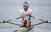 9 April 2021; Gary O’Donovan of Ireland competes in his heat of the Lightweight Men's Single Sculls during Day 1 of the European Rowing Championships 2021 at Varese in Italy. Photo by Roberto Bregani/Sportsfile
