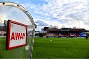 9 April 2021; A view of the away dugout before the SSE Airtricity League First Division match between Shelbourne and Wexford at Tolka Park in Dublin. Photo by Eóin Noonan/Sportsfile