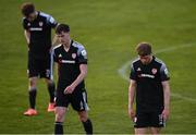 9 April 2021; Derry City players, from right, Marc Walsh, Eoin Toal and Cameron McJannet following their side's defeat in the SSE Airtricity League Premier Division match between St Patrick's Athletic and Derry City at Richmond Park in Dublin. Photo by Harry Murphy/Sportsfile