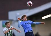 9 April 2021; Paul Doyle of UCD in action against Andrew Quinn of Bray Wanderersvduring the SSE Airtricity League First Division match between UCD and Bray Wanderers at the UCD Bowl in Belfield, Dublin. Photo by Piaras Ó Mídheach/Sportsfile