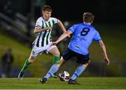 9 April 2021; Brandon Kavanagh of Bray Wanderers in action against Mark Dignam of UCD during the SSE Airtricity League First Division match between UCD and Bray Wanderers at the UCD Bowl in Belfield, Dublin. Photo by Piaras Ó Mídheach/Sportsfile