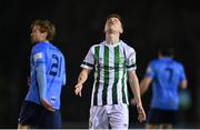 9 April 2021; Brandon Kavanagh of Bray Wanderers reacts after a misses chance during the SSE Airtricity League First Division match between UCD and Bray Wanderers at the UCD Bowl in Belfield, Dublin. Photo by Piaras Ó Mídheach/Sportsfile