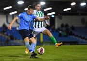 9 April 2021; Sam Todd of UCD in action against Joe Doyle of Bray Wanderers during the SSE Airtricity League First Division match between UCD and Bray Wanderers at the UCD Bowl in Belfield, Dublin. Photo by Piaras Ó Mídheach/Sportsfile
