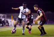 9 April 2021; Junior Ogedi-Uzokwe of Dundalk in action against Keith Buckley of Bohemians during the SSE Airtricity League Premier Division match between Dundalk and Bohemians at Oriel Park in Dundalk, Louth. Photo by Ben McShane/Sportsfile