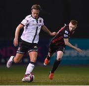 9 April 2021; Daniel Cleary of Dundalk in action against Ross Tierney of Bohemians during the SSE Airtricity League Premier Division match between Dundalk and Bohemians at Oriel Park in Dundalk, Louth. Photo by Ben McShane/Sportsfile