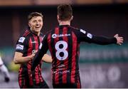 9 April 2021; Keith Buckley, left, and Ali Coote of Bohemians during the SSE Airtricity League Premier Division match between Dundalk and Bohemians at Oriel Park in Dundalk, Louth. Photo by Stephen McCarthy/Sportsfile