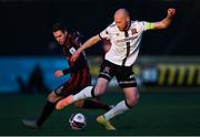 9 April 2021; Chris Shields of Dundalk and Liam Burt of Bohemians during the SSE Airtricity League Premier Division match between Dundalk and Bohemians at Oriel Park in Dundalk, Louth. Photo by Ben McShane/Sportsfile