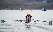 10 April 2021; Daire Lynch of Ireland competes in his C/D semi-final of the Men's Single Sculls during Day 2 of the European Rowing Championships 2021 at Varese in Italy. Photo by Roberto Bregani/Sportsfile