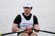 10 April 2021; Daire Lynch of Ireland before competing in his C/D semi-final of the Men's Single Sculls during Day 2 of the European Rowing Championships 2021 at Varese in Italy. Photo by Roberto Bregani/Sportsfile