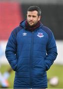 10 April 2021; Drogheda United manager Tim Clancy before the SSE Airtricity League Premier Division match between Longford Town and Drogheda United at Bishopsgate in Longford. Photo by Sam Barnes/Sportsfile