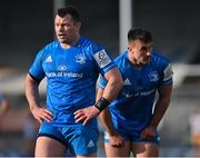 10 April 2021; Cian Healy, left, and Rónan Kelleher of Leinster during the Heineken Champions Cup Pool Quarter-Final match between Exeter Chiefs and Leinster at Sandy Park in Exeter, England. Photo by Ramsey Cardy/Sportsfile