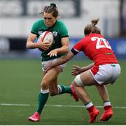 10 April 2021; Beibhinn Parsons of Ireland is tackled by Bethan Dainton of Wales during the Women's Six Nations Rugby Championship match between Wales and Ireland at Cardiff Arms Park in Cardiff, Wales. Photo by Chris Fairweather/Sportsfile