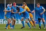 10 April 2021; Scott Fardy of Leinster is tackled by Jonny Hill of Exeter Chiefs during the Heineken Champions Cup Pool Quarter-Final match between Exeter Chiefs and Leinster at Sandy Park in Exeter, England. Photo by Ramsey Cardy/Sportsfile