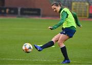 10 April 2021; Kyra Carusa during a Republic of Ireland Women training session at King Baudouin Stadium in Brussels, Belgium. Photo by David Stockman/Sportsfile