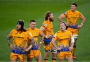 10 April 2021; Exeter Chiefs players look dejected during the Heineken Champions Cup Pool Quarter-Final match between Exeter Chiefs and Leinster at Sandy Park in Exeter, England. Photo by Ramsey Cardy/Sportsfile