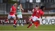 10 April 2021; Walter Figueira of Sligo Rovers celebrates after scoring his side's goal during the SSE Airtricity League Premier Division match between Sligo Rovers and Shamrock Rovers at The Showgrounds in Sligo. Photo by Stephen McCarthy/Sportsfile