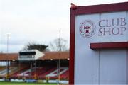 9 April 2021; A view of the Shelbounre club shop before the SSE Airtricity League First Division match between Shelbourne and Wexford at Tolka Park in Dublin. Photo by Eóin Noonan/Sportsfile