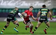 10 April 2021; Ethan McIlroy of Ulster in action against Nick Isiekwe and Ollie Sleightholme of Northampton Saints during the Heineken Challenge Cup Quarter-Final match between Northampton Saints and Ulster at Franklin's Gardens in Northampton, England. Photo by Matt Impey/Sportsfile