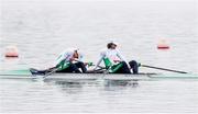 11 April 2021; Philip Doyle, left, and Ronan Byrne of Ireland after winning the Men's Double Sculls B Final during Day 3 of the European Rowing Championships 2021 at Varese in Italy. Photo by Roberto Bregani/Sportsfile