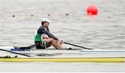 11 April 2021; Daire Lynch of Ireland after finishing second in the Men's Single Sculls C Final during Day 3 of the European Rowing Championships 2021 at Varese in Italy. Photo by Roberto Bregani/Sportsfile