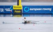 11 April 2021; Lydia Heaphy of Ireland finishes sixth in the Lightweight Women's Single Sculls A Final during Day 3 of the European Rowing Championships 2021 at Varese in Italy. Photo by Roberto Bregani/Sportsfile