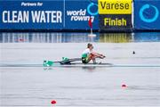 11 April 2021; Lydia Heaphy of Ireland finishes sixth in the Lightweight Women's Single Sculls A Final during Day 3 of the European Rowing Championships 2021 at Varese in Italy. Photo by Roberto Bregani/Sportsfile
