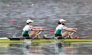 11 April 2021; Fintan McCarthy, left, and Paul O'Donovan of Ireland on their way to winning the Lightweight Men's Double Sculls A Final during Day 3 of the European Rowing Championships 2021 at Varese in Italy. Photo by Roberto Bregani/Sportsfile