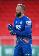 10 April 2021; Shamrock Rovers goalkeeper Alan Mannus during the SSE Airtricity League Premier Division match between Sligo Rovers and Shamrock Rovers at The Showgrounds in Sligo. Photo by Stephen McCarthy/Sportsfile